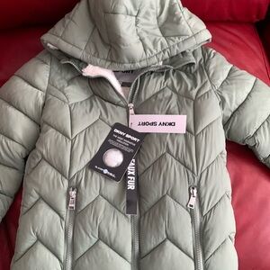 This is a Brand New small green Donna Karen New York/DKNY sport winter coat
